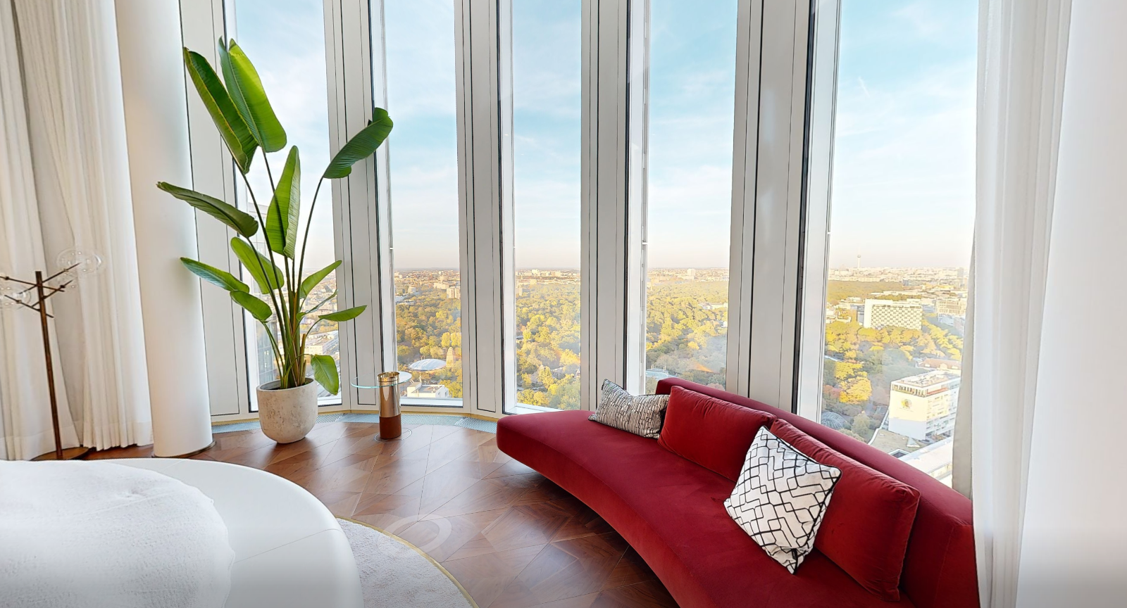 Lounge corner with skyline view